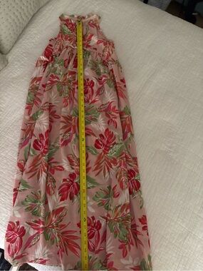 Bonnie Jean Pink and Red Floral Dress with Green Leaves